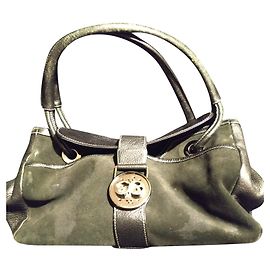Borsa a mano Escada Sport in pelle martellata e velluto nera Nero