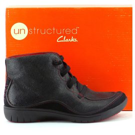 clarks red ankle boots