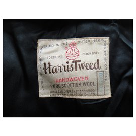 Autre Marque-Vintage Mantel hergestellt in den USA in Harris Tweed Größe M-Grau