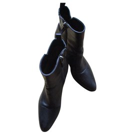 Sartore-Sartre, boots cuir noir, 36,5.-Noir