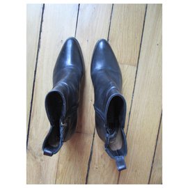 Sartore-Sartre, boots cuir noir, 36,5.-Noir