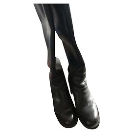 Free Lance Biker Rod High Boots Black Leather 38 Black