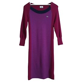 Robe en laine Lacoste violette taille 38 Multicolore Violet