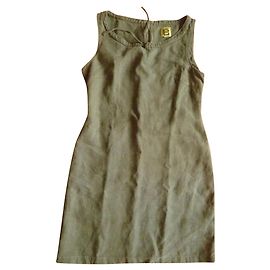 Robe sans manches 100% lin kaki Bensimon. Taille 40. Occasion en excellent état Kaki