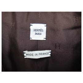 Hermès-gilet Hermès coton et soie état neuf t 40-Marron foncé