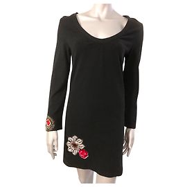 Autre Marque Robe longue noire en viscose Azuleros Noir