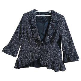 Cynthia Rowley Blazer Black White Grey Polyester Size L Black White Grey