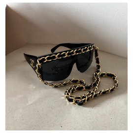 Chanel-Corrente em ouro e preto-Preto