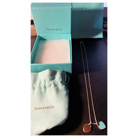 Tiffany & Co-Beautiful Chain and 2 Silver Hearts and Email Blue Turquoise Brand Tiffany;-Blue