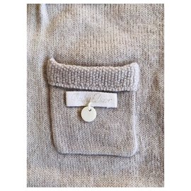 Baby Dior-Cashmere knit pajamas-Taupe