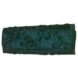 Autre Marque Clutch de cetim Mnovak Verde Verde