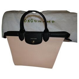 Longchamp-Medium Heritage Folding Longchamp Bag-Black,Pink