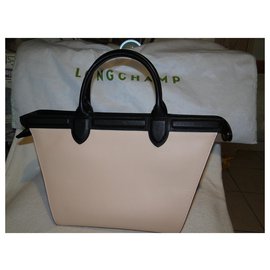 Longchamp-Medium Heritage Folding Longchamp Bag-Black,Pink