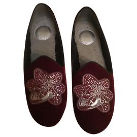 Bailarinas Marc by Marc Jacobs de terciopelo rojo oscuro Burdeos