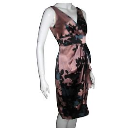 Vestido Adisa de seda e jersey de cetim Diane Von Furstenberg Preto Rosa Cinza antracite