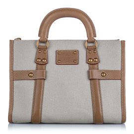 Louis Vuitton-Louis Vuitton Gris Toile Trianon Neverfull PM-Marron,Gris,Marron clair