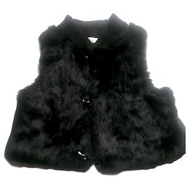 Colete de malha e pele Iro Preto Preto