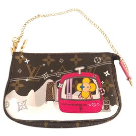 Louis Vuitton-Louis Vuitton Pohctte Accessories Mini Edition Christmas Vivienne-Brown