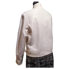 Hermès-Hermès leather reversible jacket-Grey,Eggshell