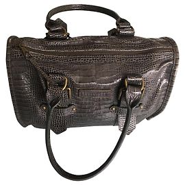Longchamp Kate Moss Handtasche aus Leder Dunkelgrau Anthrazitgrau