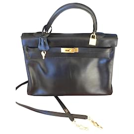 Hermès-Kelly na caixa. Preto-Preto