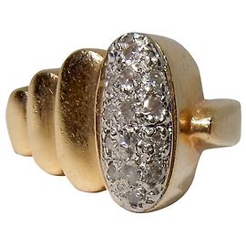 Autre Marque Lesezeichen mit Gold- und Diamantringen Golden