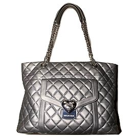 Love Moschino saco prateado acolchoado Prata