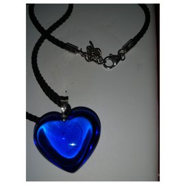 Baccarat-Baccarat coeur en cristal Romance-Bleu