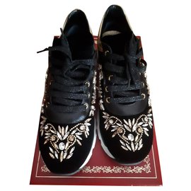 Rene Caovilla-Sneakers in velluto-Black