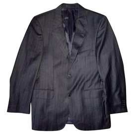 Ermenegildo Zegna-Chaqueta de traje gris Ermenegildo Zegna Tessuto, tamaño 48-Gris