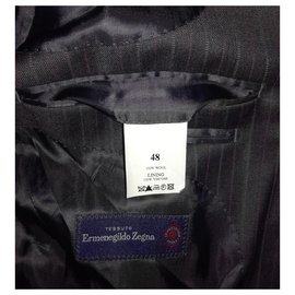 Ermenegildo Zegna-Ermenegildo Zegna Tessuto Grey Suit Jacket, Size 48-Grey