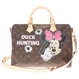 Louis Vuitton-BRAND NEW - Speedy Bag 30 with custom Monogram canvas shoulder strap "Duck Hunting" by PatBo-Brown