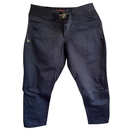 Pantalones corsarios de algodón azul Marithé et François Girbaud Azul