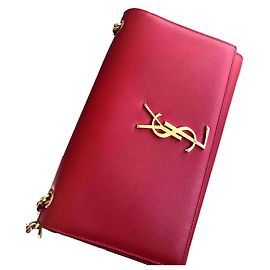 Yves Saint Laurent Kate Monogram Red Leather Handbag Red