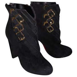 Christian Louboutin-boots black suede louboutin-Black