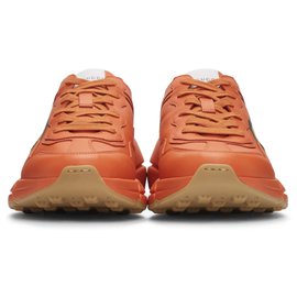 Gucci-Gucci Orange Logo Rhyton Sneakers-Orange