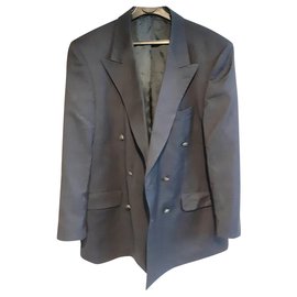 Carven Blue Wool Crossover Blazer Blue