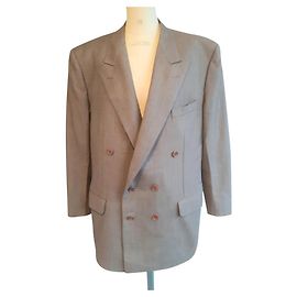 Nina Ricci Dark Brown Wool Double Breasted Blazer Jacket Dark brown
