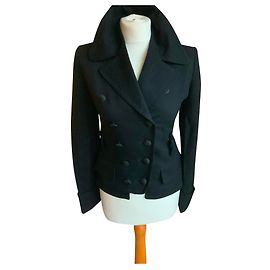 Pinko Black Cotton Double Breasted Jacket Size 42 Black