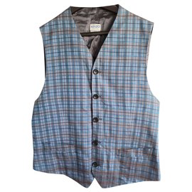 Kenzo Seidenweste weiß blau Weiß Blau
