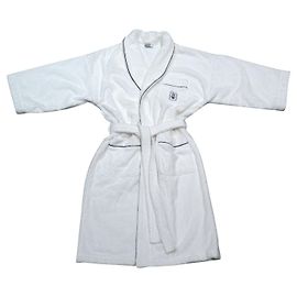 Autre Marque Bata blanca de Harry Winston con forma de kimono y cuello chal Blanco Azul marino