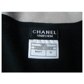 Chanel-CHANEL UNIFORM Top de manga corta azul marino TM-Azul marino