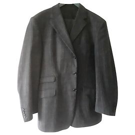 Cerruti 1881 Grey Blue Checked Wool Suit Grey Light blue