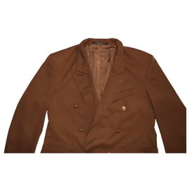Yves Saint Laurent-Blazers Jackets-Brown