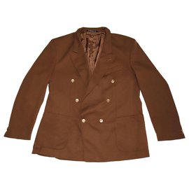 Yves Saint Laurent-Blazers Jackets-Brown