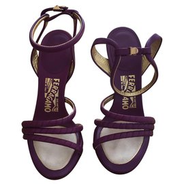 Salvatore Ferragamo-Salvatore Ferragamo Sandals-Golden,Purple