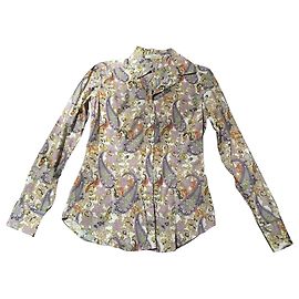 Camisa Etro ajustada de algodón beige caqui Multicolor Beige Caqui Blanco roto