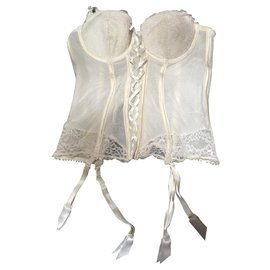 Autre Marque Corset with suspenders DARJEELING Eggshell