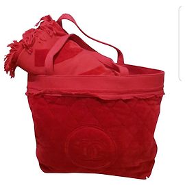 Lot cabas Chanel + serviette neuf Rouge
