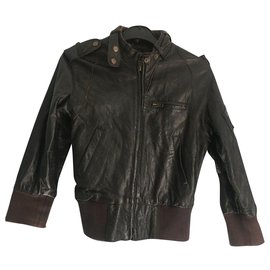 All Saints Pilot leather jacket Dark brown